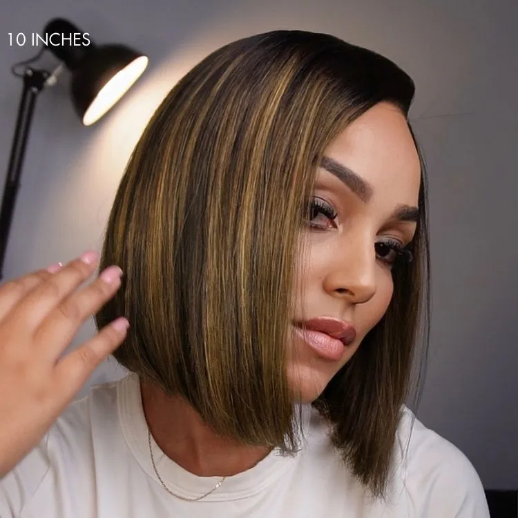 Luvme All-Day Comfort Wig Brown Highlight Blunt Cut Bob Glueless Minimalist HD Lace Wig Pre-Cut Lace