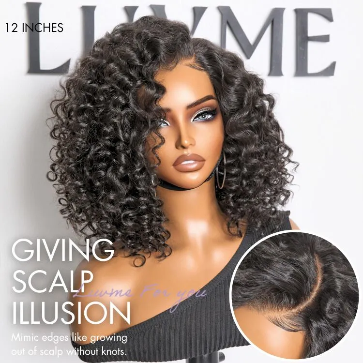 Luvme All-Day Comfort Wig Deep Wave Glueless Minimalist HD Lace Human Hair Curly Wig Pre-Cut Lace
