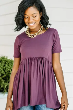 Make It Known Eggplant Purple Babydoll Top