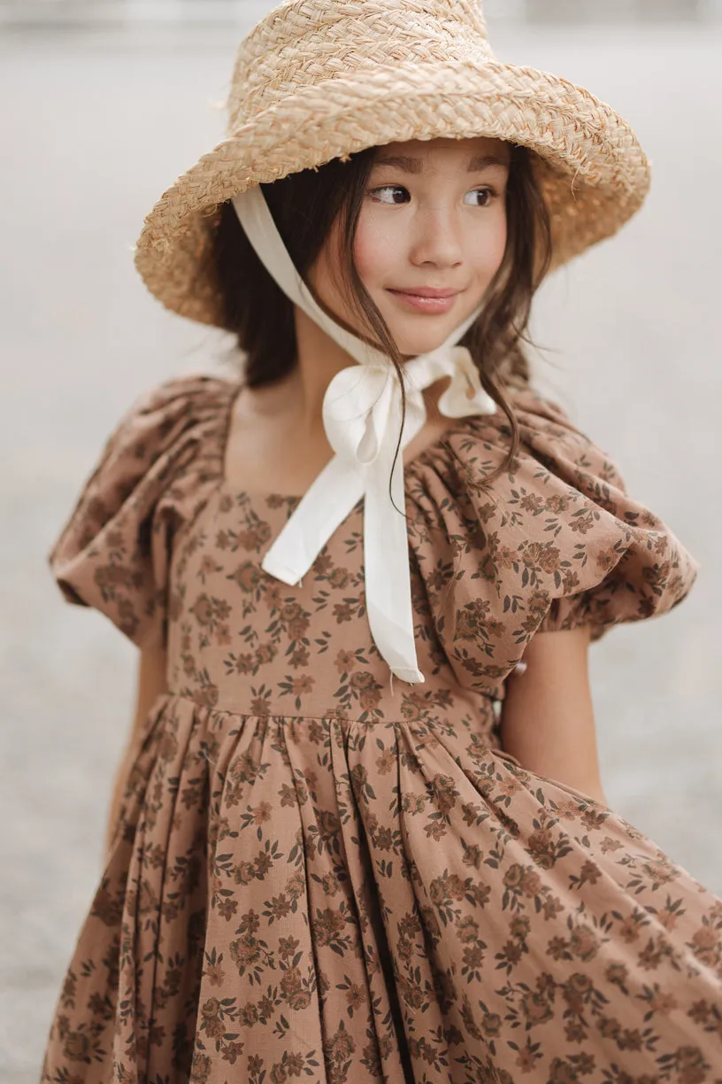 Mini Coco Dress in Brown Floral - FINAL SALE