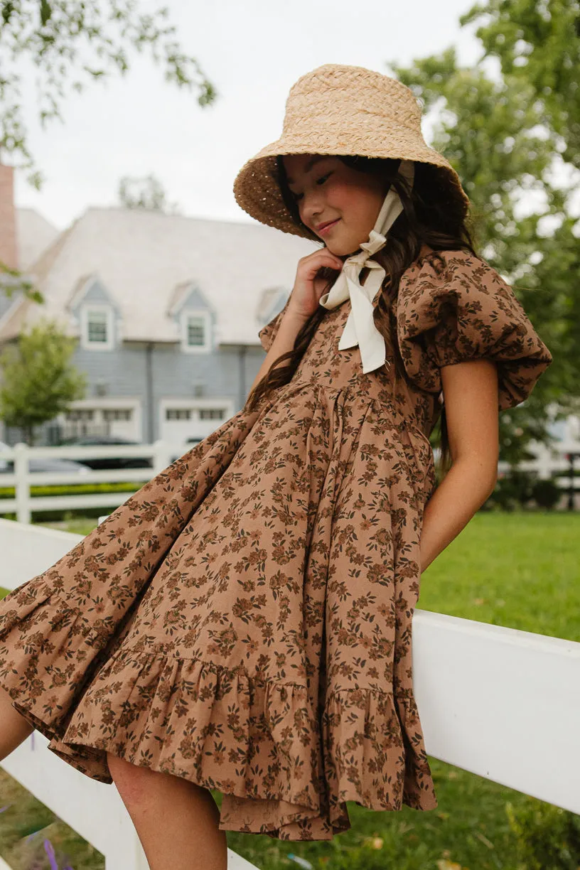 Mini Coco Dress in Brown Floral - FINAL SALE