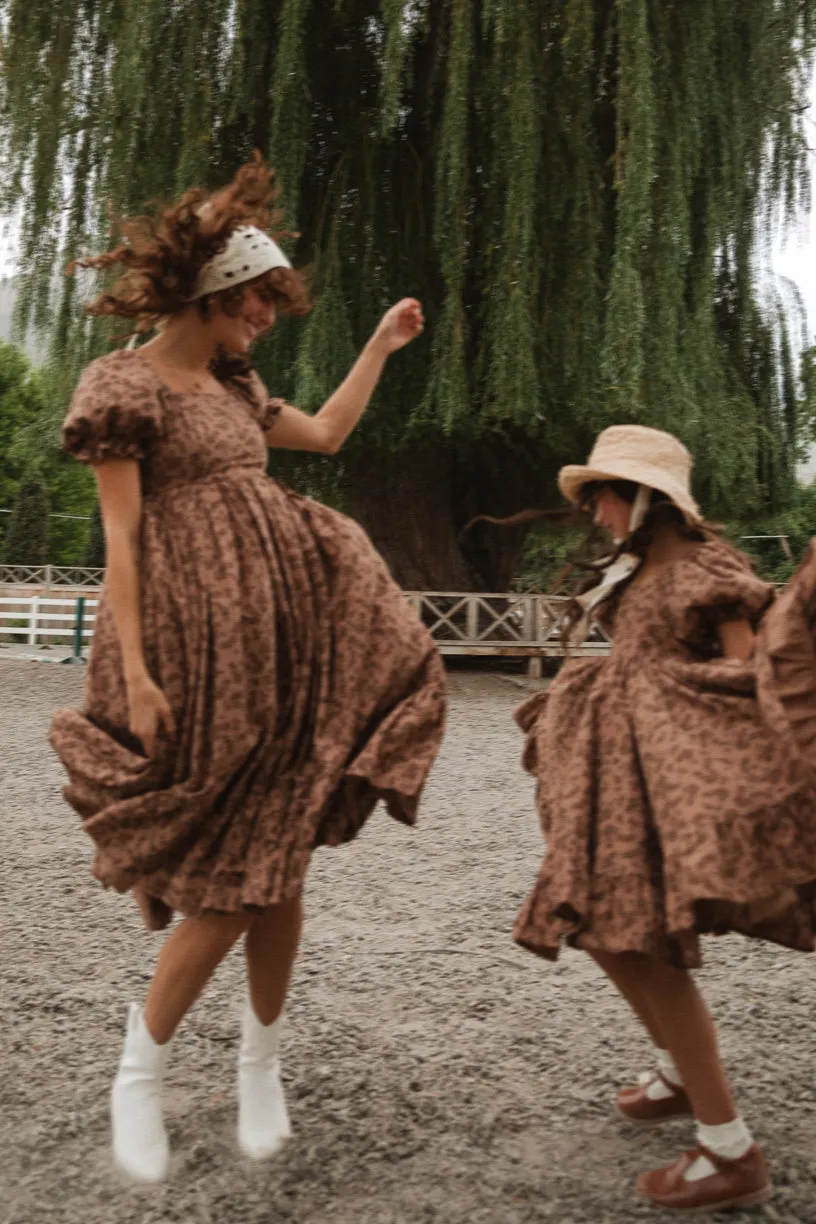 Mini Coco Dress in Brown Floral - FINAL SALE
