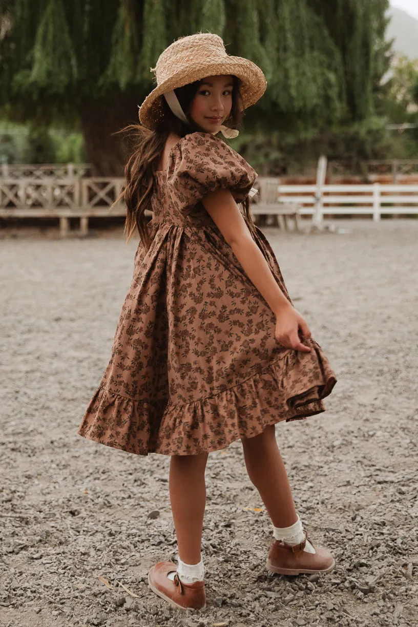 Mini Coco Dress in Brown Floral - FINAL SALE