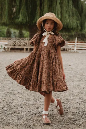 Mini Coco Dress in Brown Floral - FINAL SALE