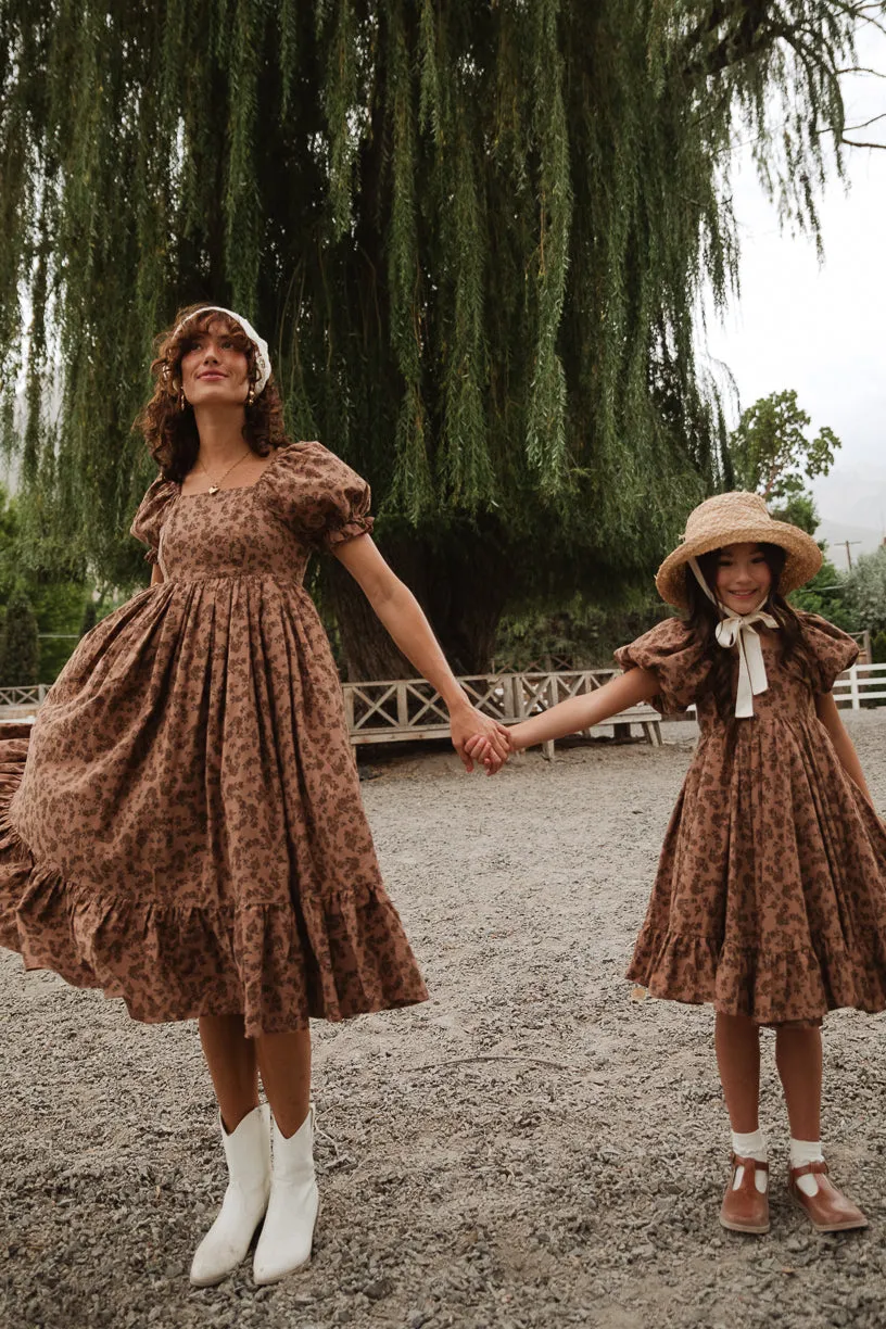 Mini Coco Dress in Brown Floral - FINAL SALE