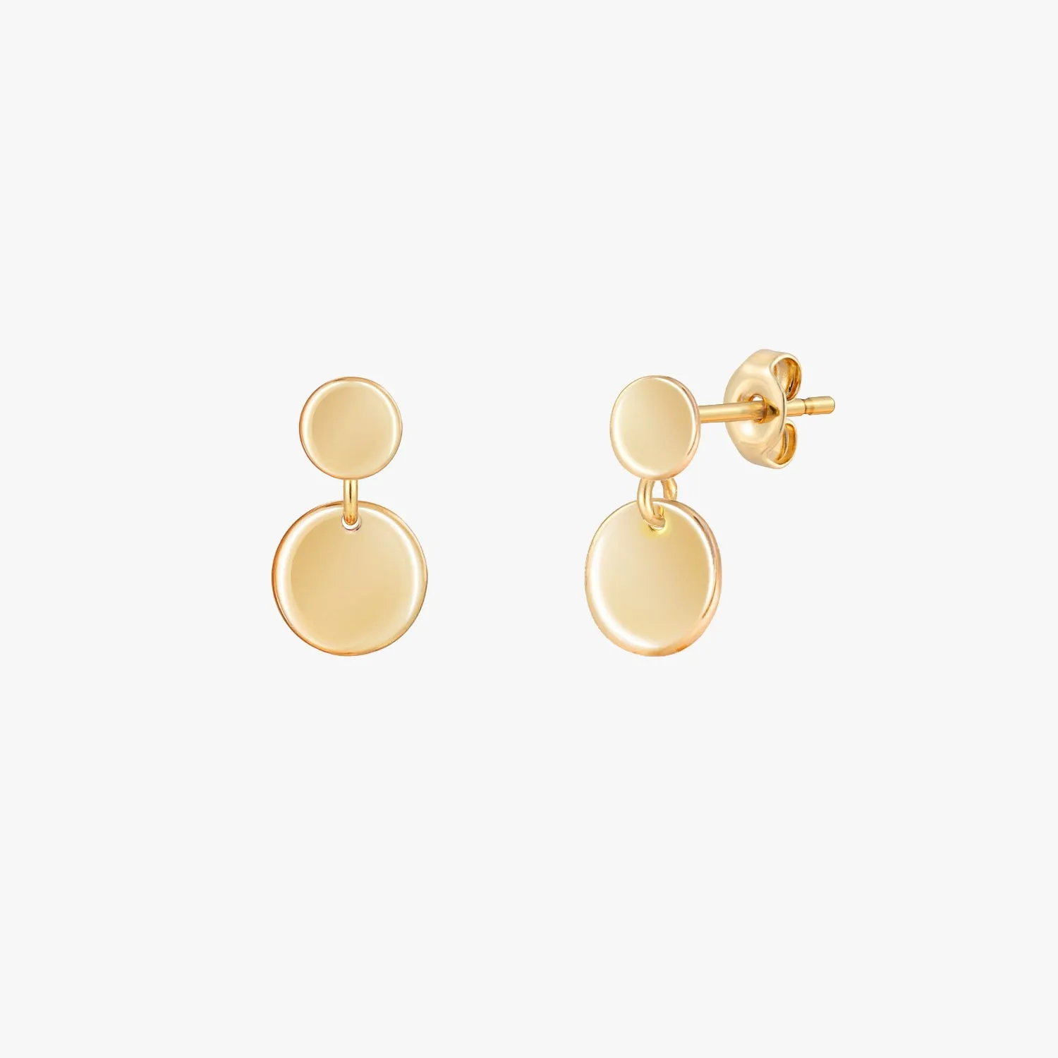 Mini Double Disc Stud Earrings
