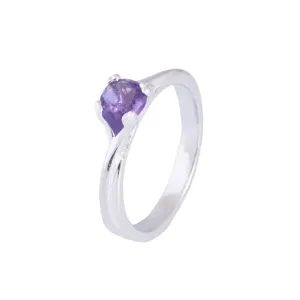 Minimalist Amethyst Gems Stacking Ring