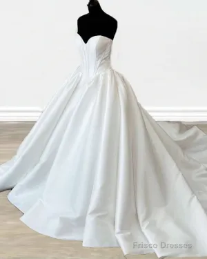 Minimalist Corset Satin Wedding Dress