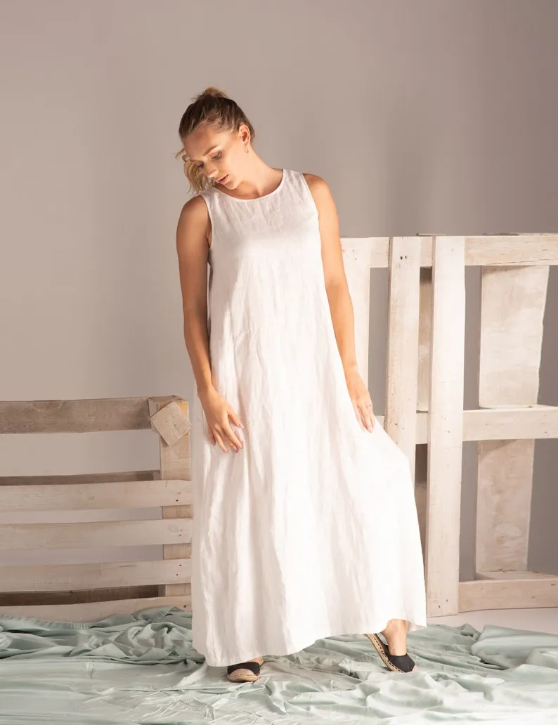 Minimalist Linen Maxi Dress