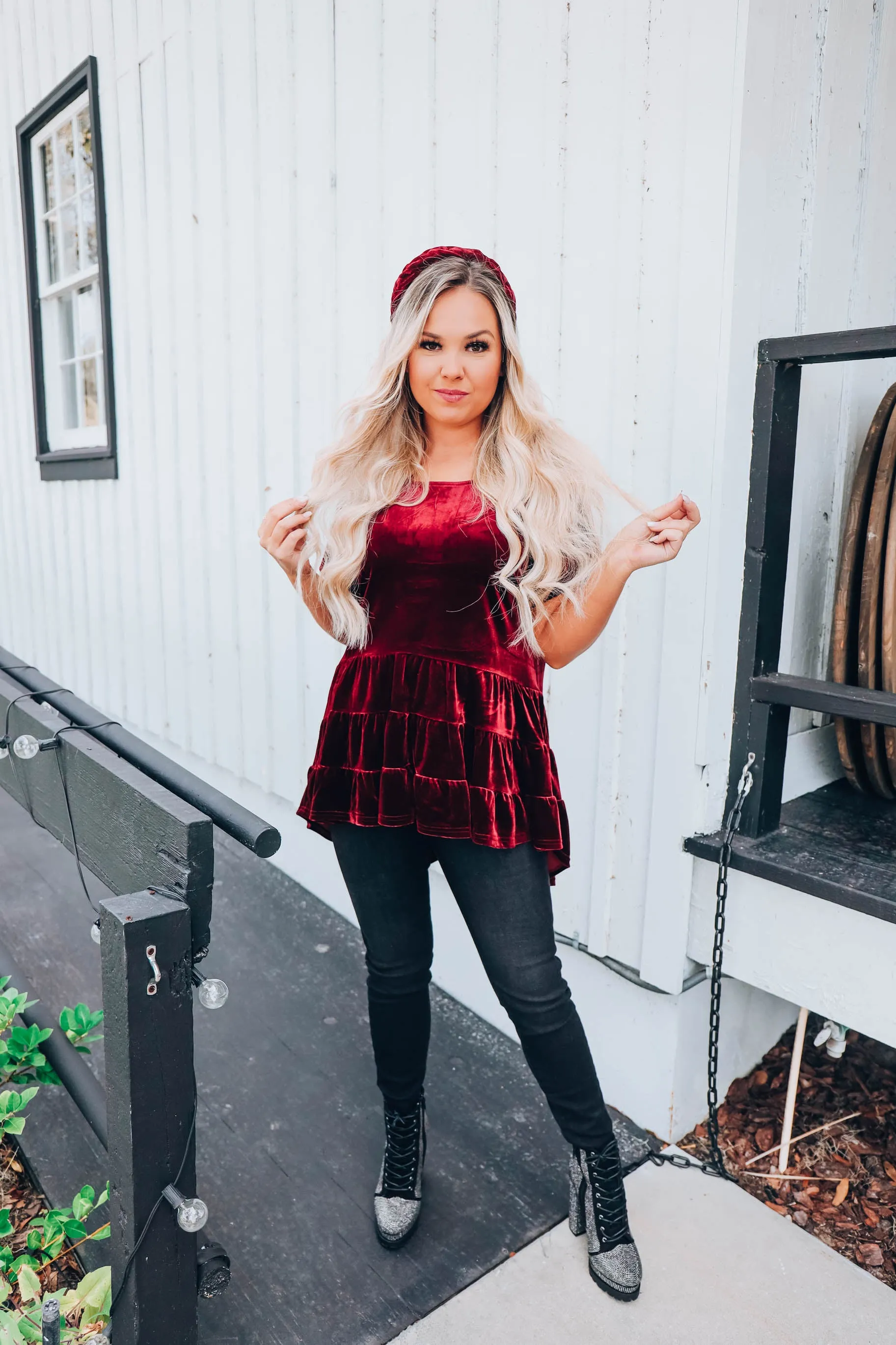 Mistletoe Kiss Babydoll Top