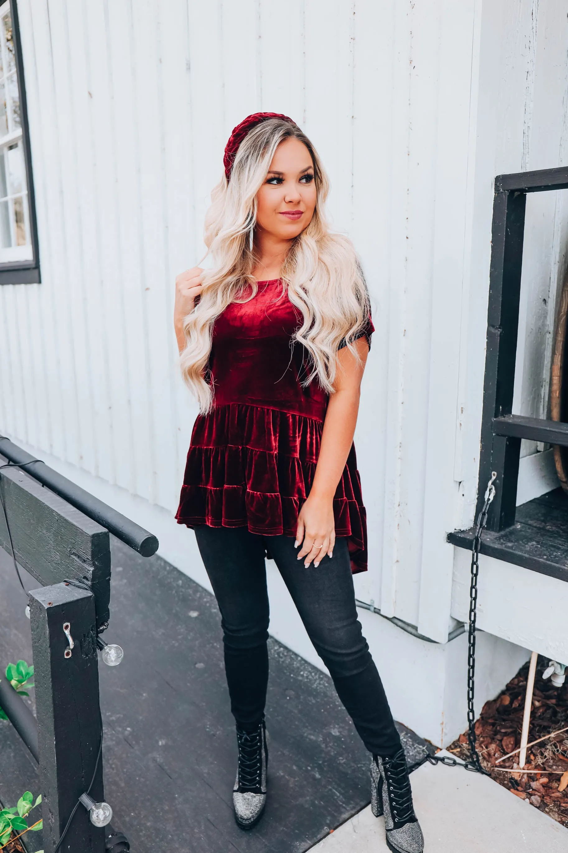 Mistletoe Kiss Babydoll Top