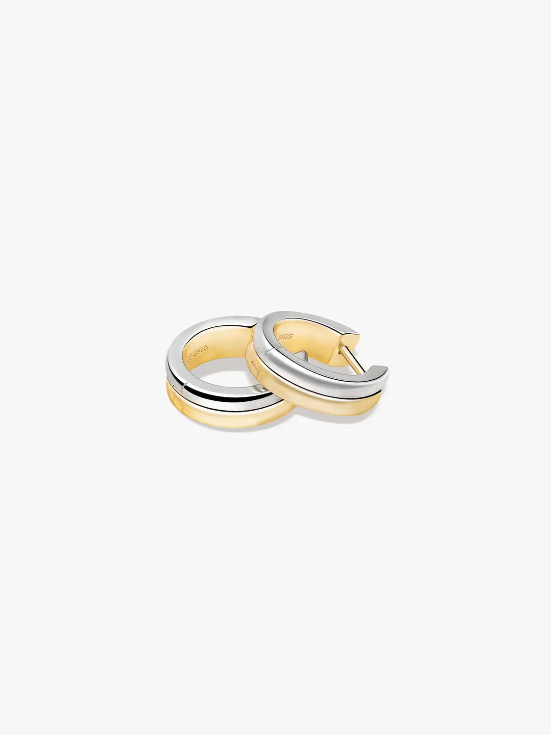 Mixed Minimalist Double Hoops