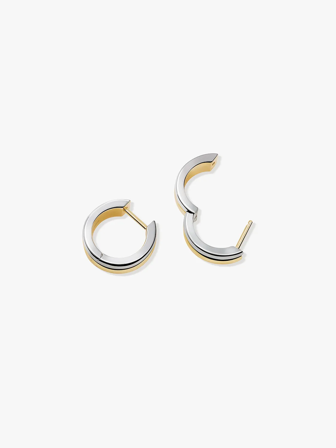 Mixed Minimalist Double Hoops