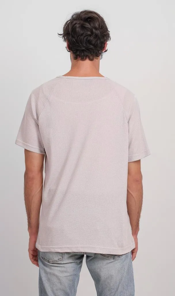 O204278 - Minimalist Textured T-Shirt  Light Grey