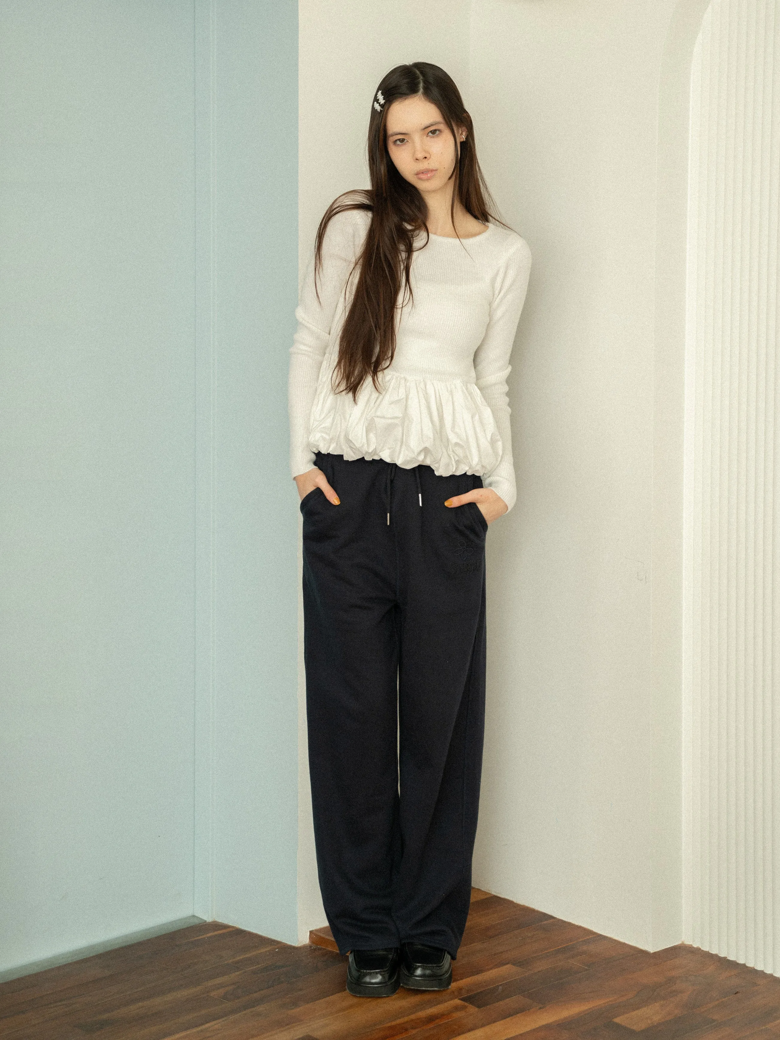 Peplum Rib Knit Top