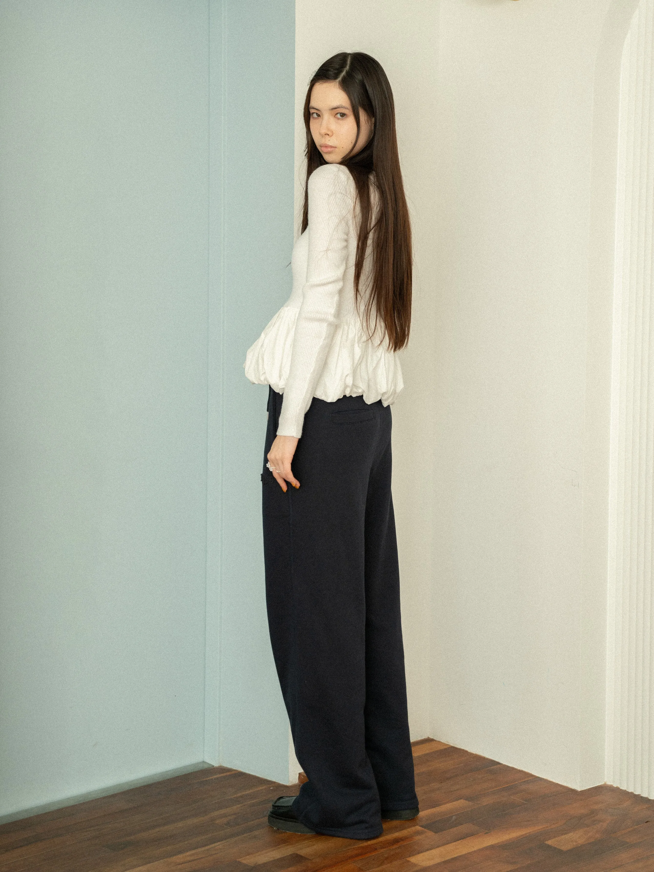 Peplum Rib Knit Top