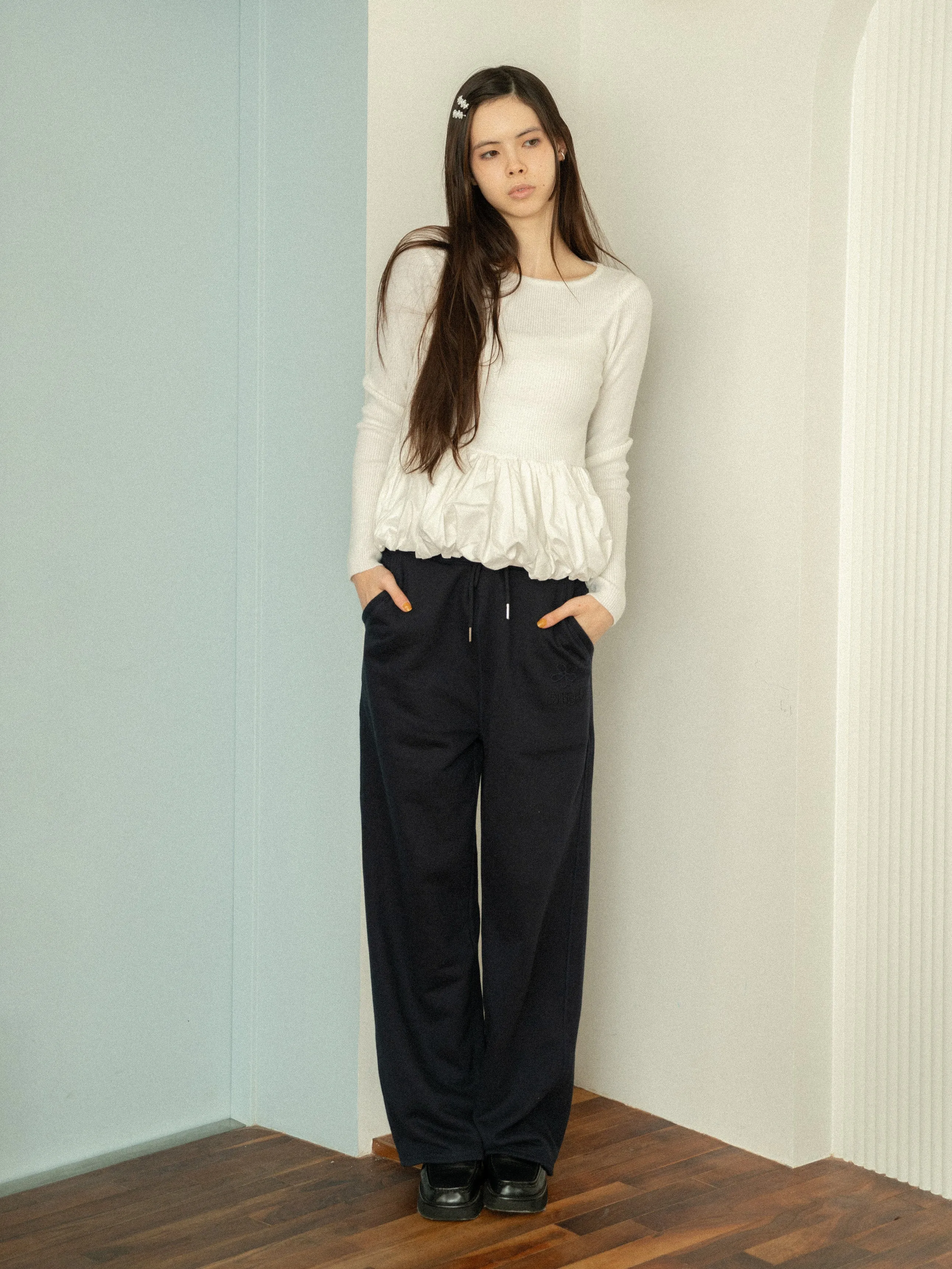 Peplum Rib Knit Top