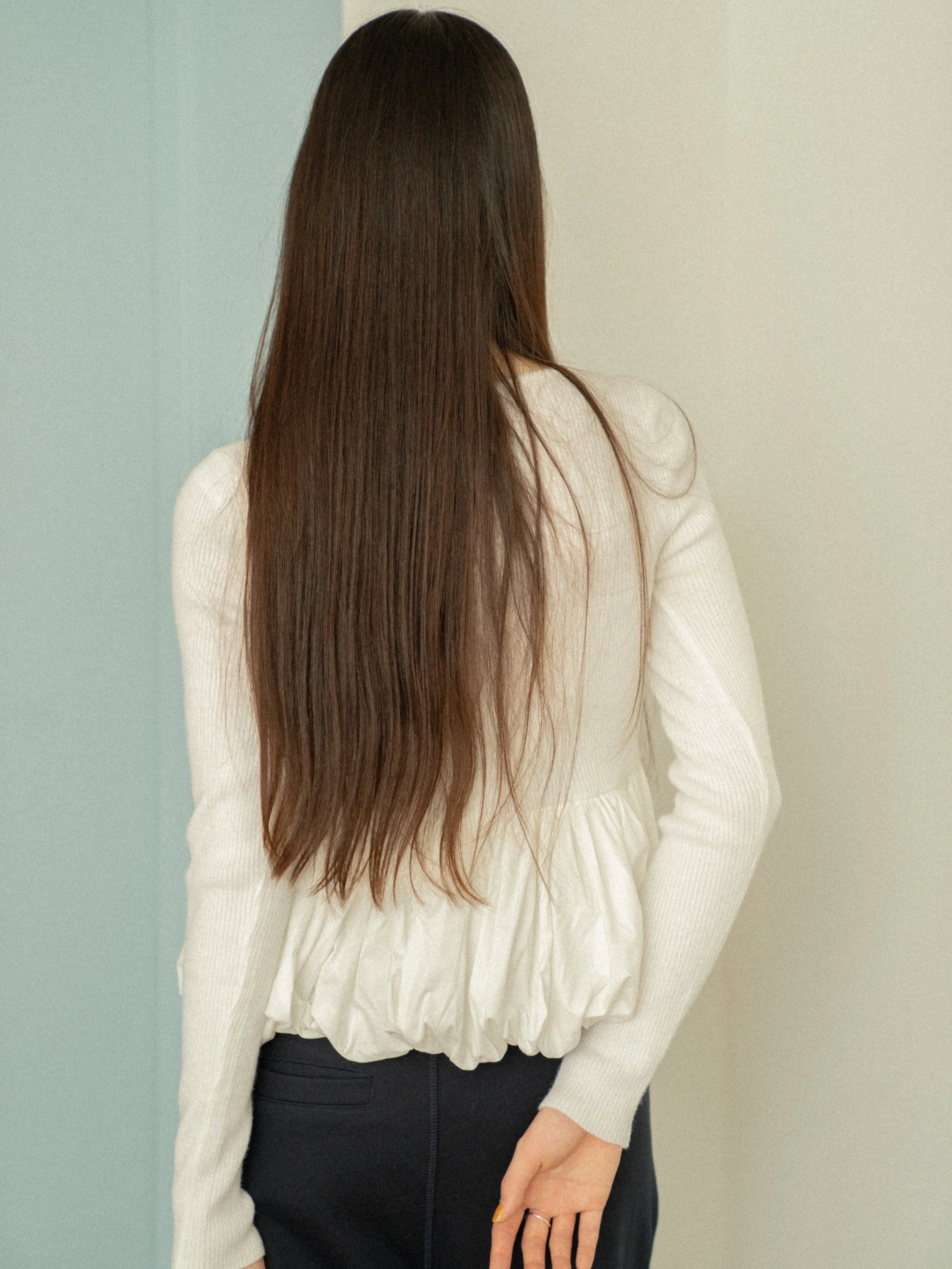 Peplum Rib Knit Top