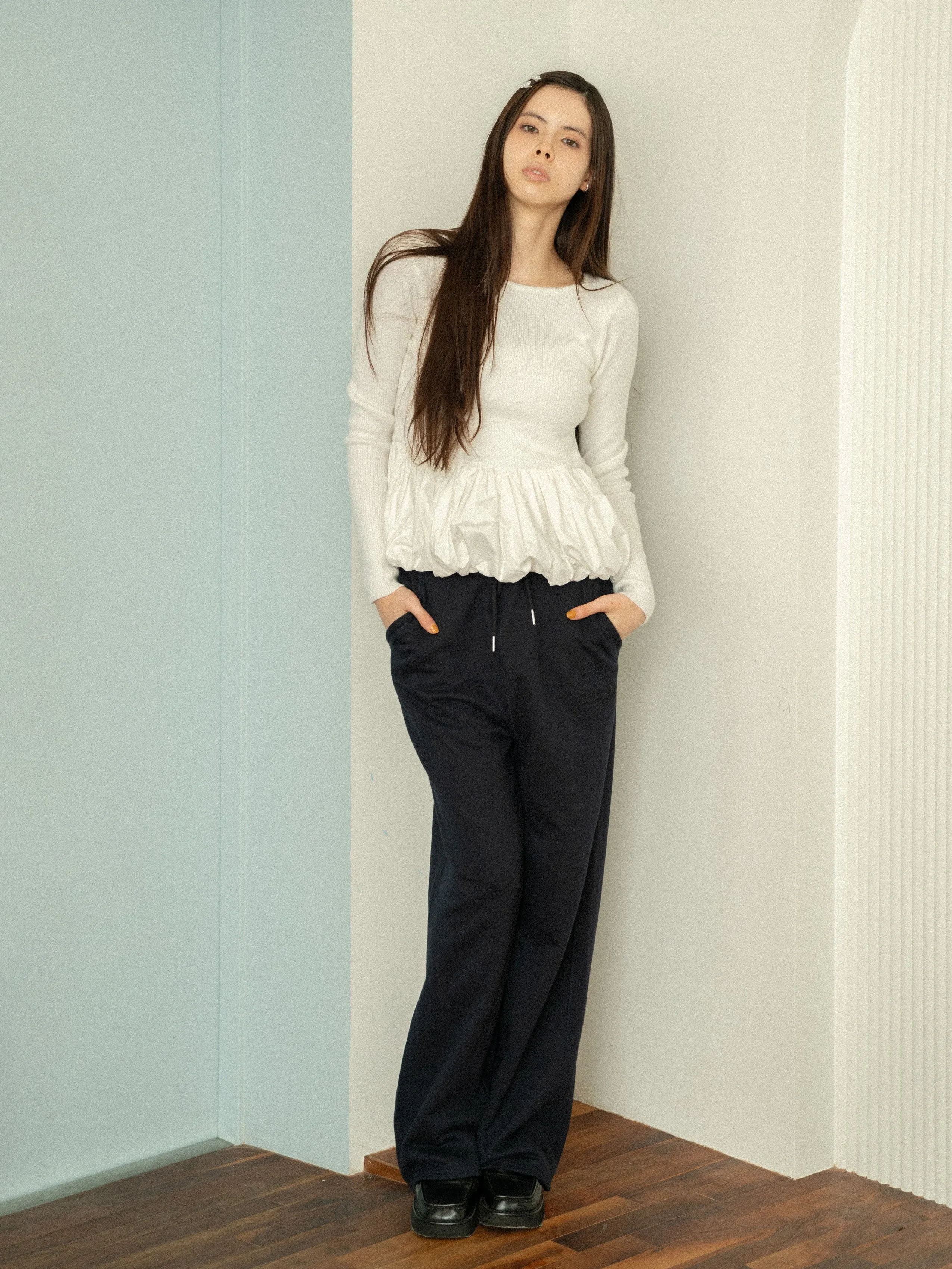 Peplum Rib Knit Top