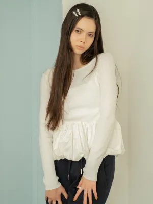 Peplum Rib Knit Top