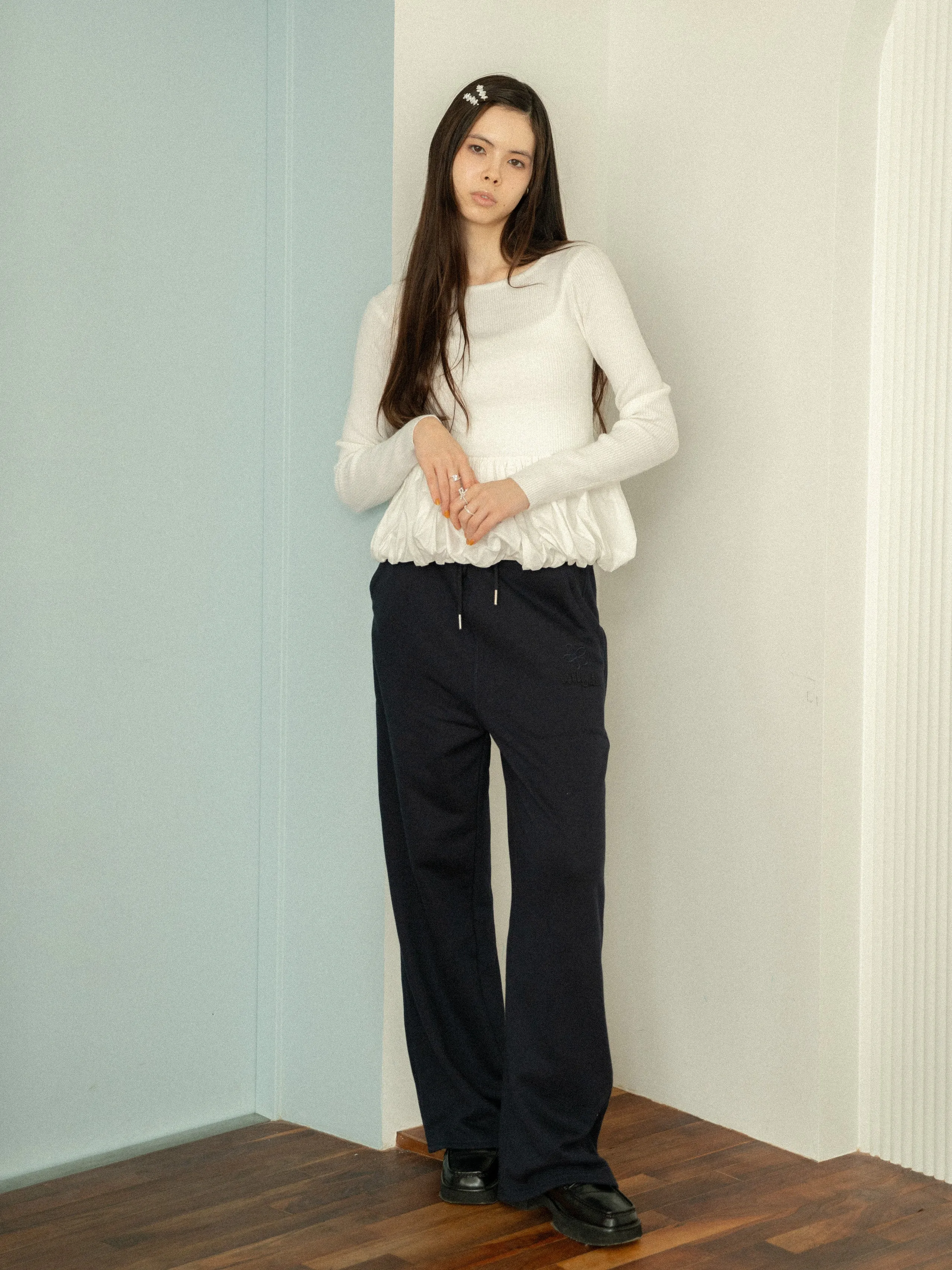 Peplum Rib Knit Top