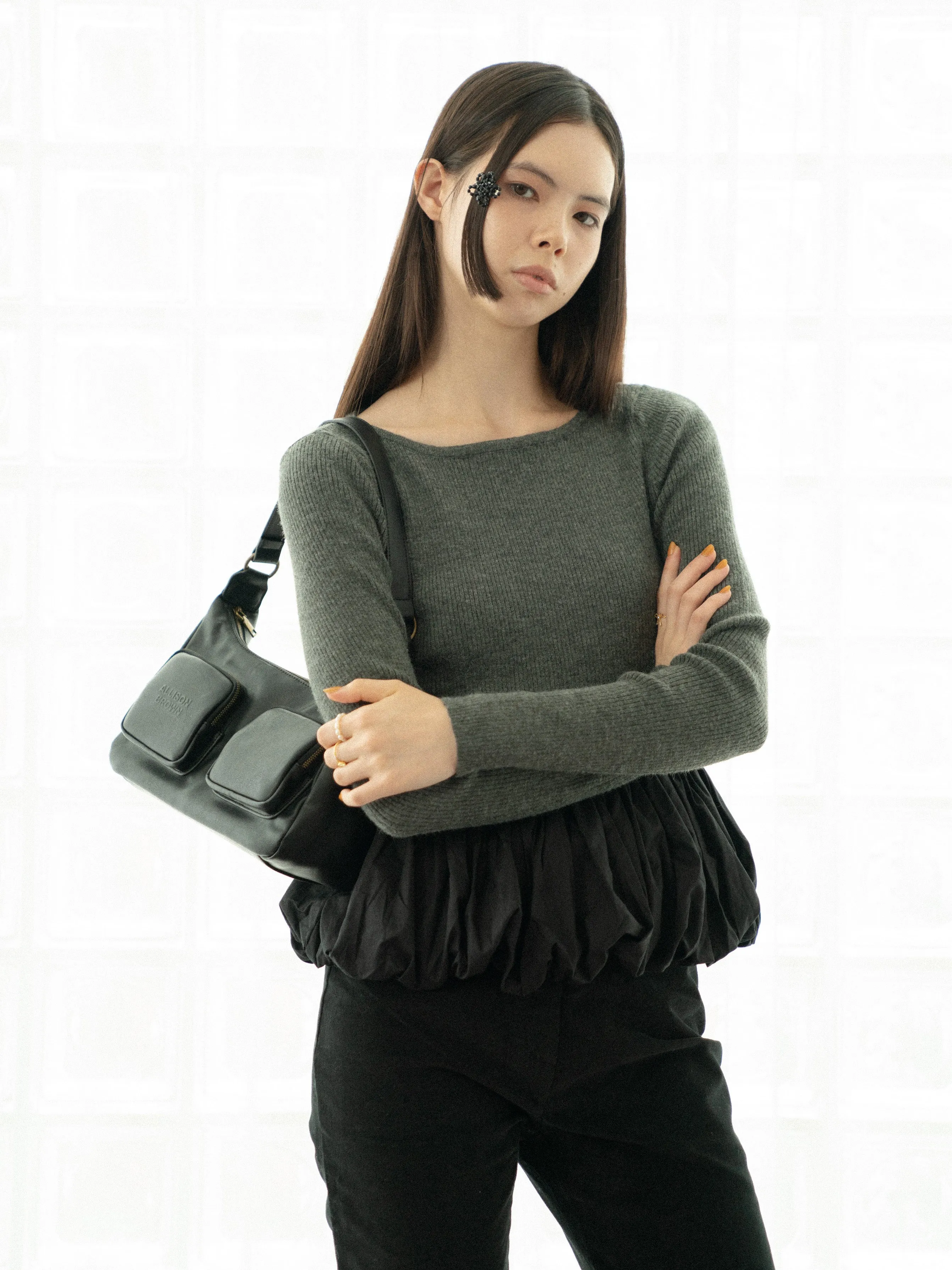 Peplum Rib Knit Top