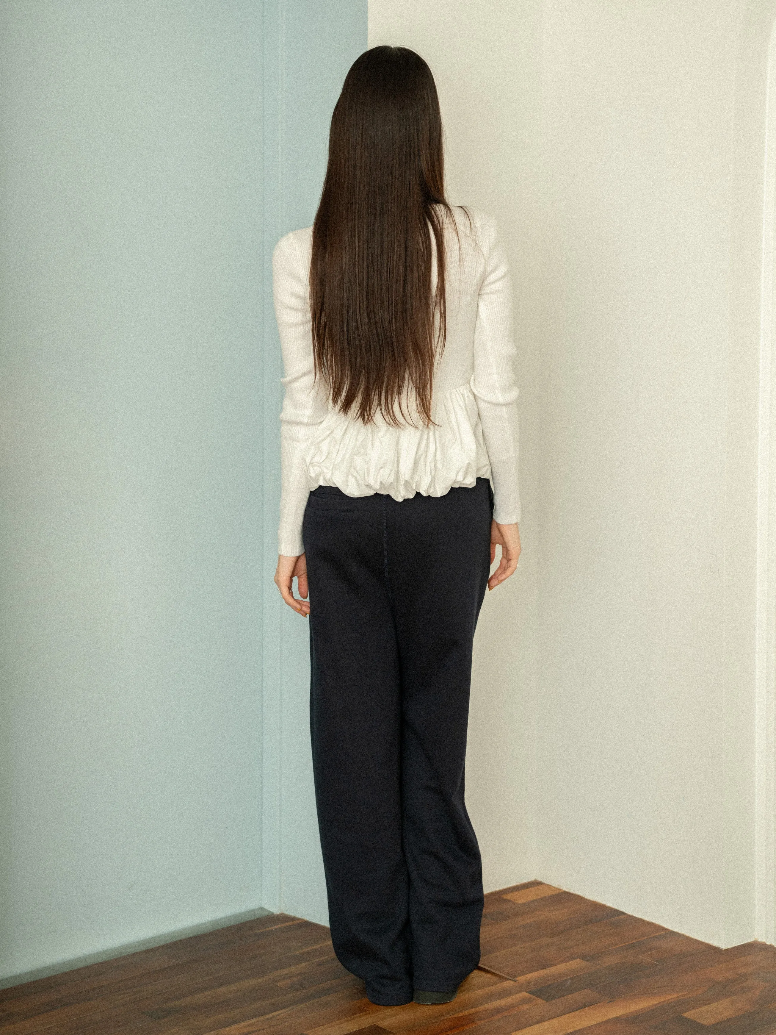 Peplum Rib Knit Top