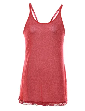 Red Sheer Leopard Print Babydoll - S