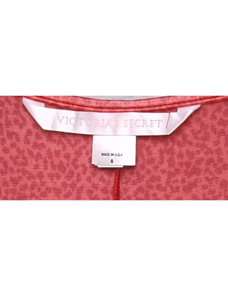 Red Sheer Leopard Print Babydoll - S