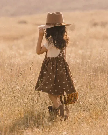 Rylee   Cru Corduroy Pinafore, Floral Embroidery