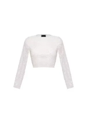 SANTA Crop Top - White Diamond