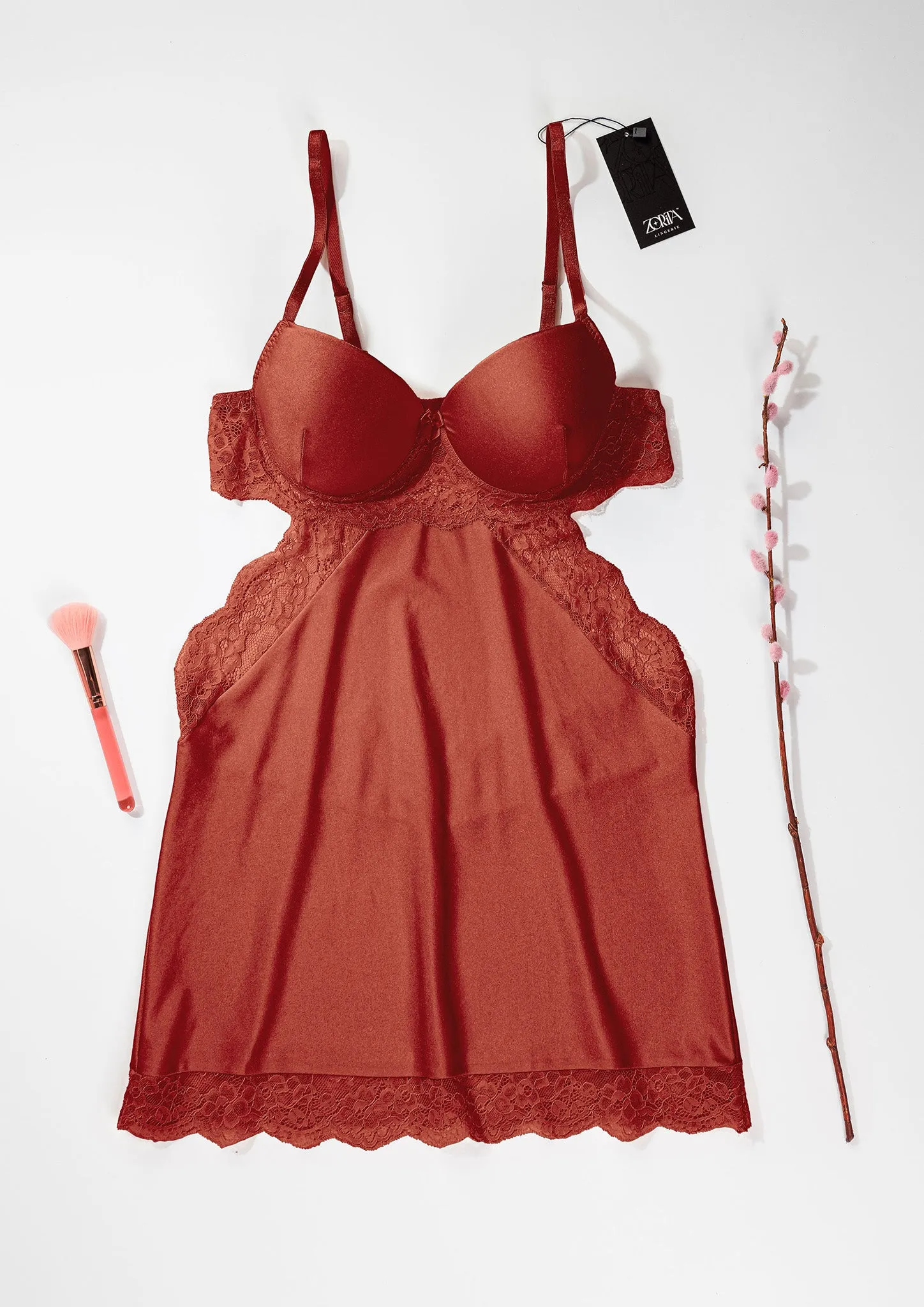 Satin Padded Cup Babydoll 4350