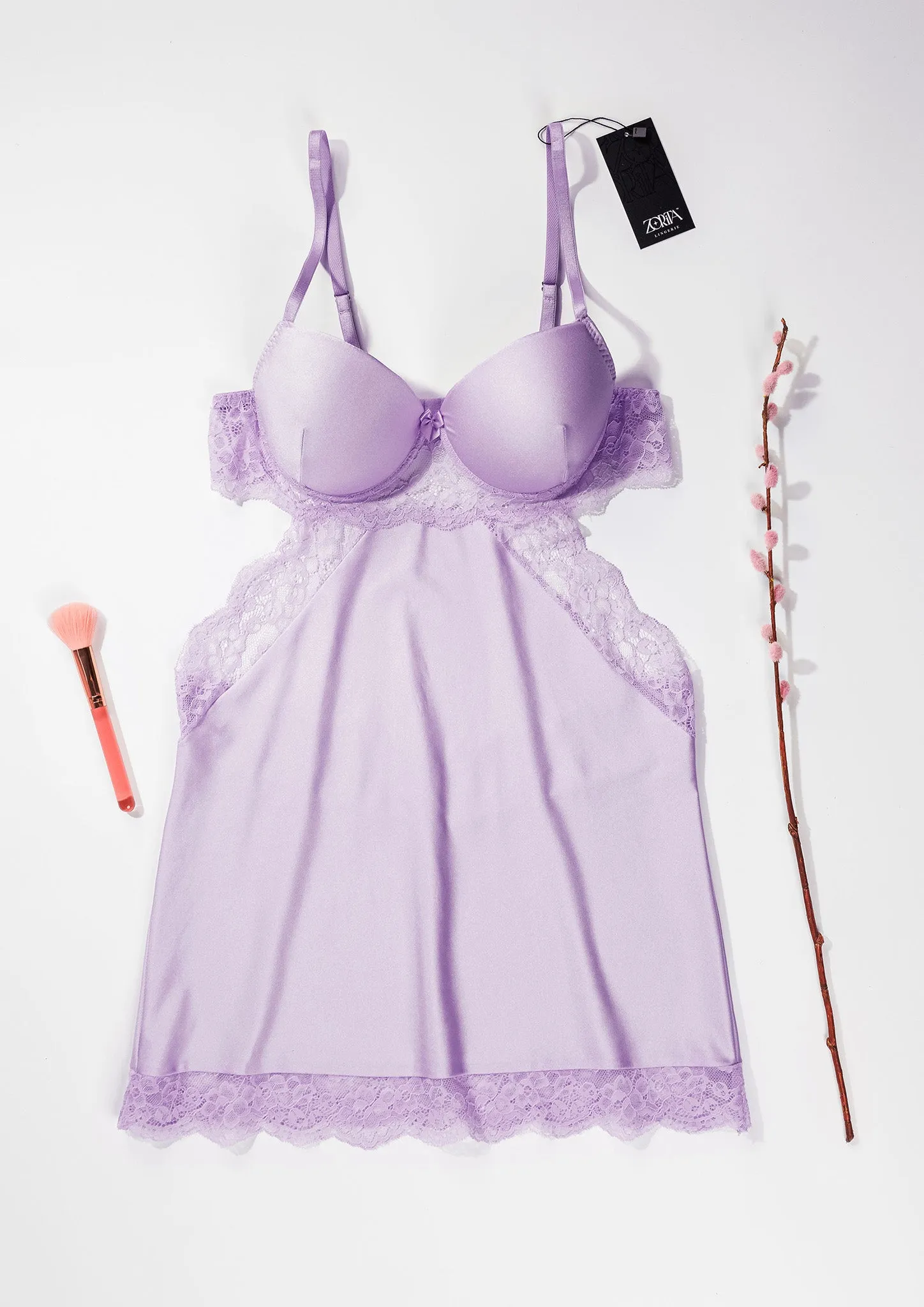 Satin Padded Cup Babydoll 4350
