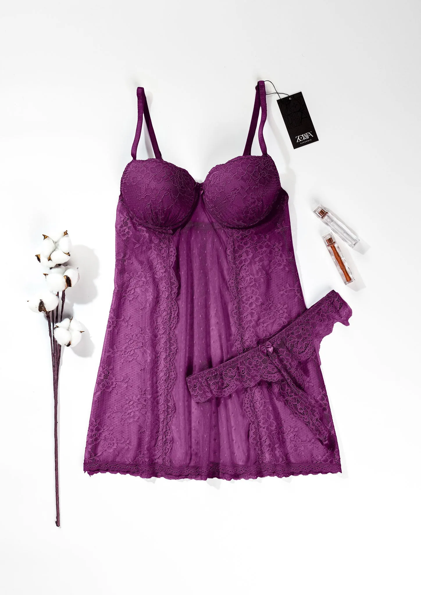 Sexy Babydoll Mesh And Lace 4355