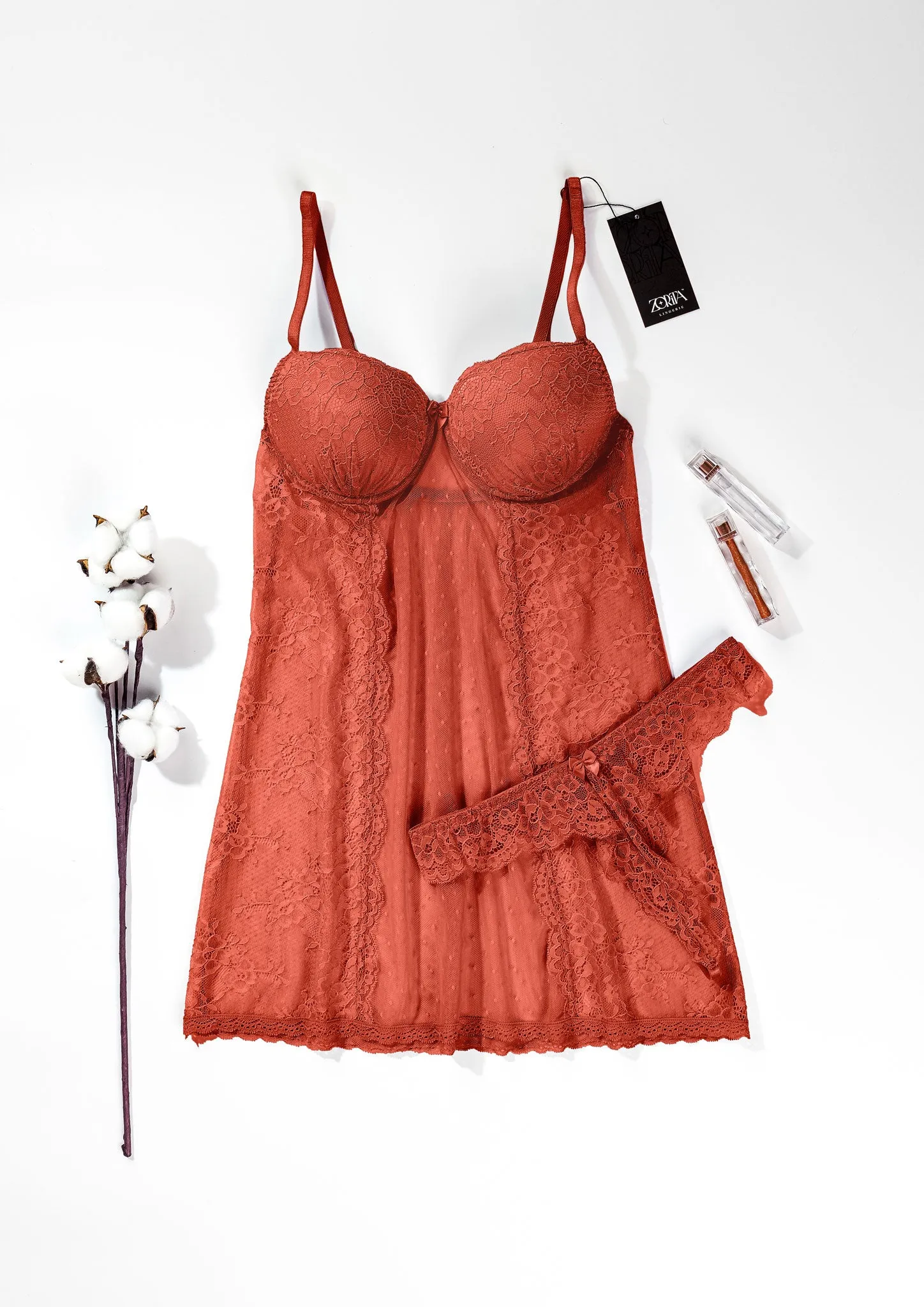 Sexy Babydoll Mesh And Lace 4355