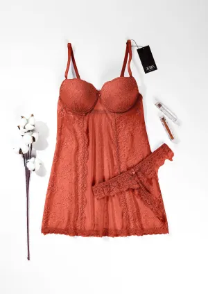 Sexy Babydoll Mesh And Lace 4355