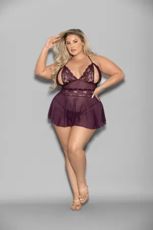 Slit Cup Plum Babydoll