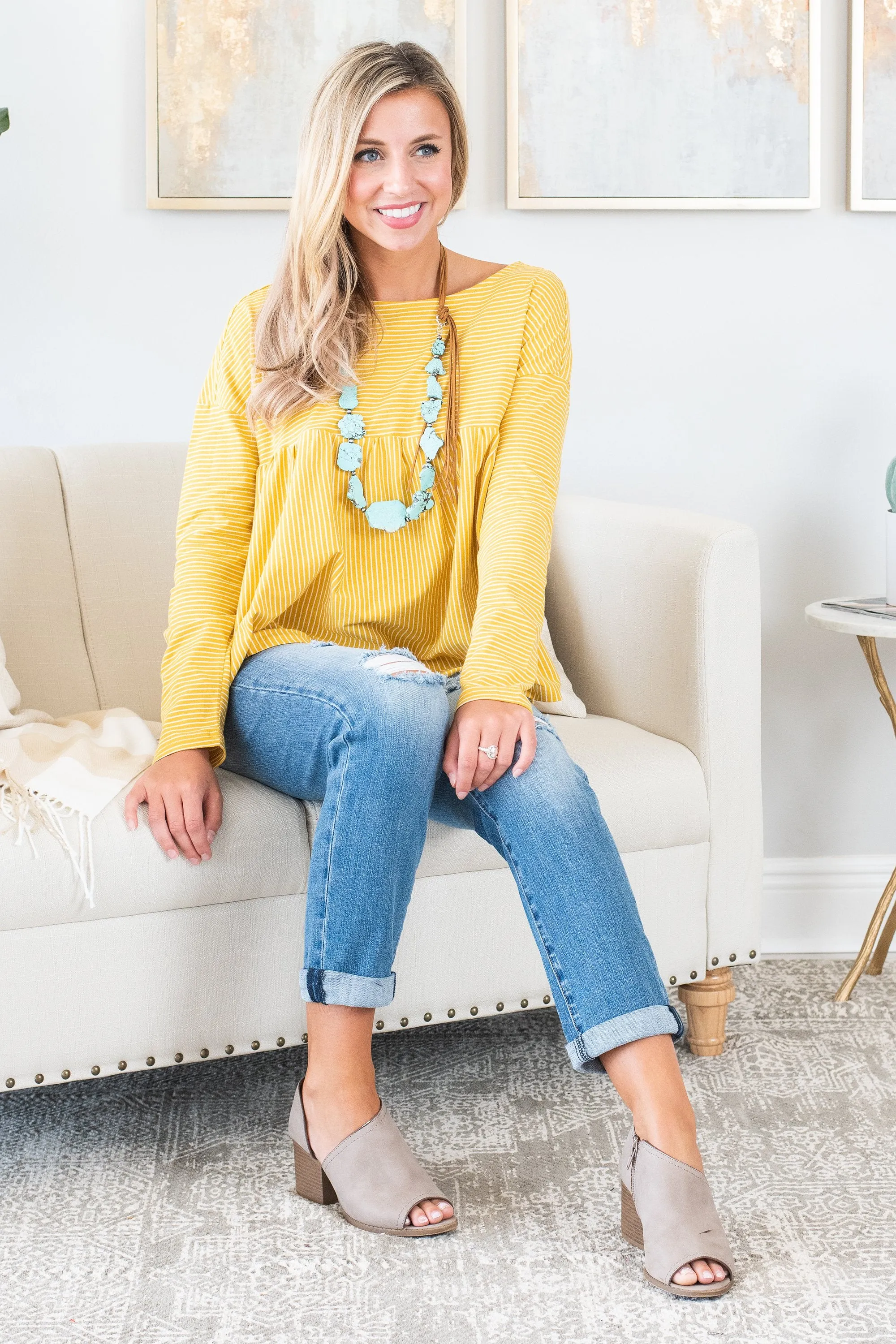 Strong Feelings Top, Mustard