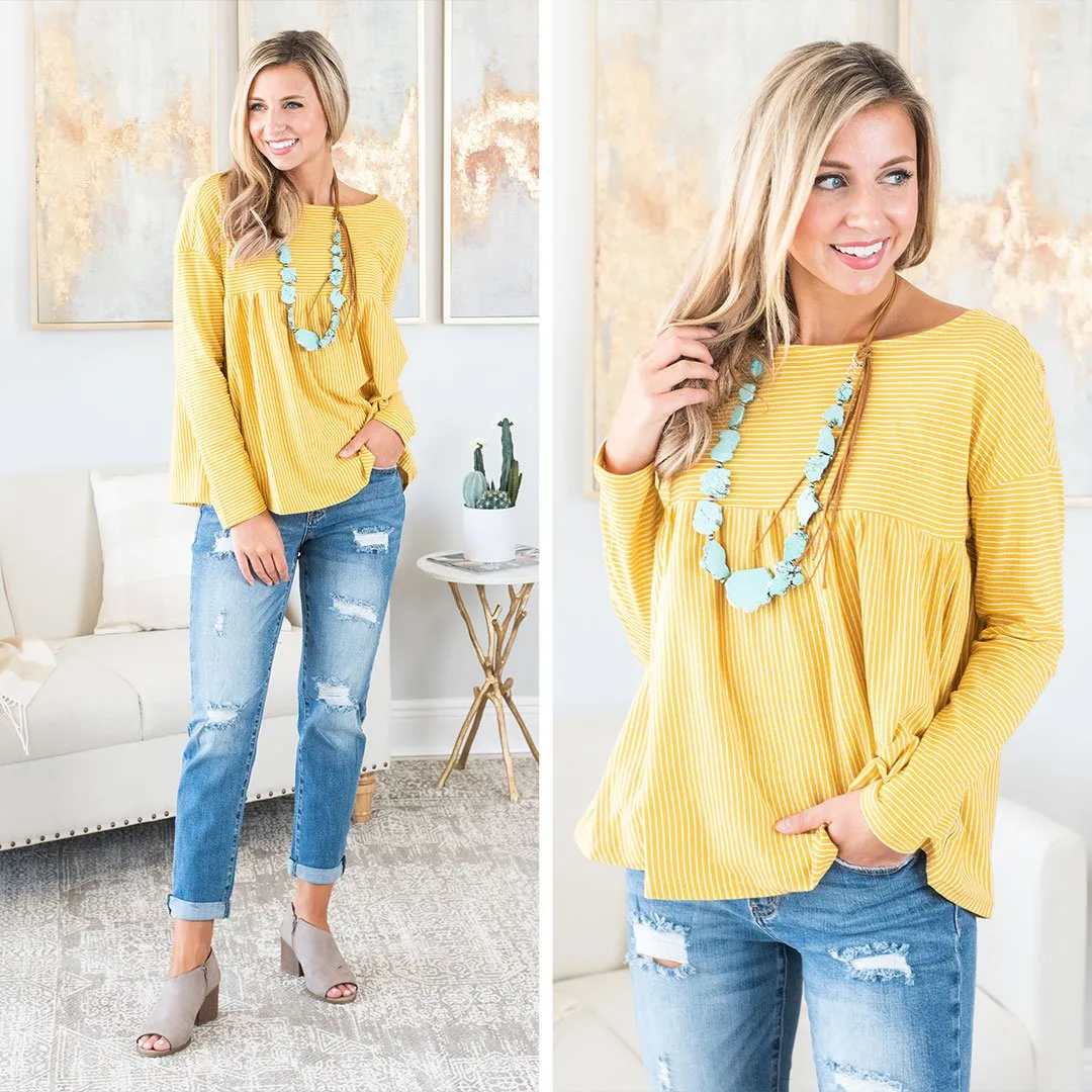 Strong Feelings Top, Mustard