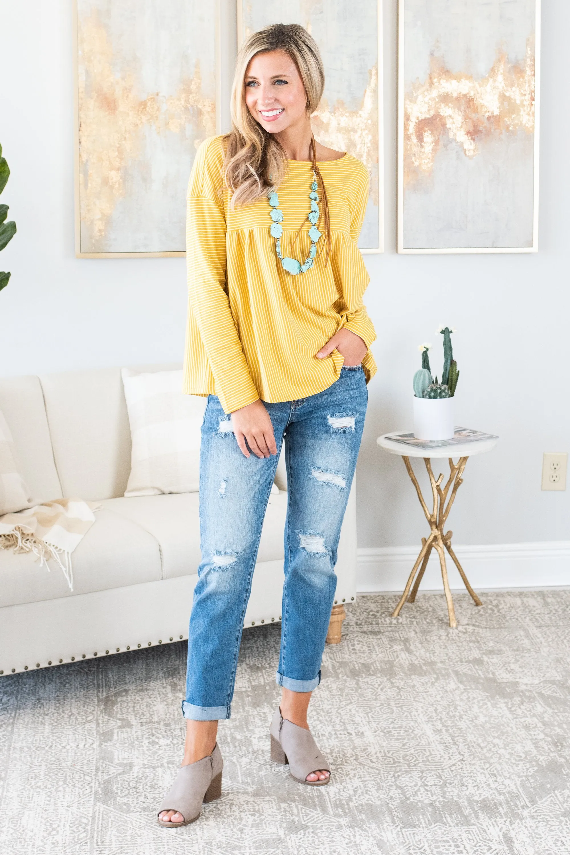 Strong Feelings Top, Mustard