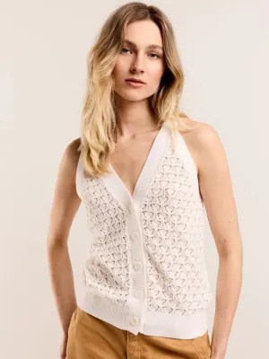 Summum Crochet Top Off White