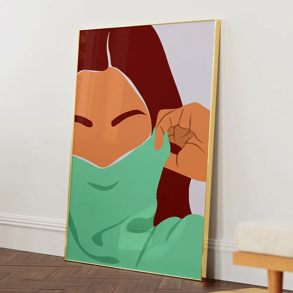 Sweater Weather (Aqua) Boho Art Painting