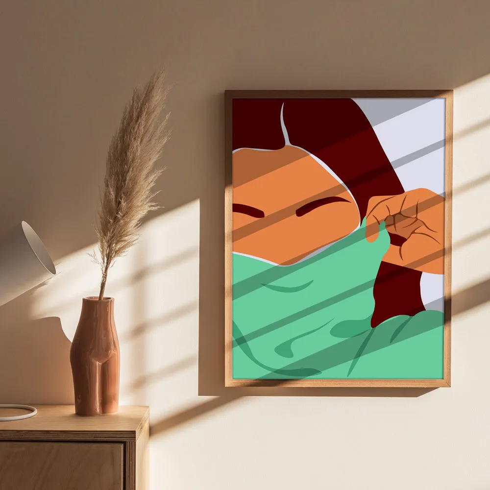 Sweater Weather (Aqua) Boho Art Painting