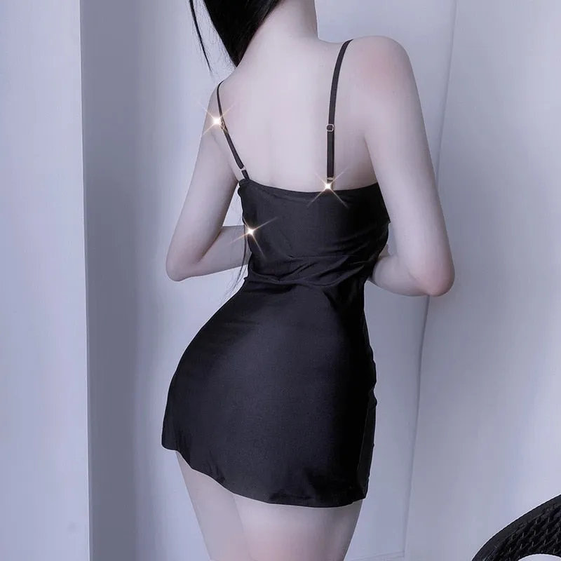 VenusFox Sexy Pajamas Deep V Erotic Lingerie Female Temptation Lace Nightdress