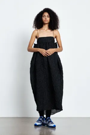 VILMA | DRESS GRASMERE MATELASSÉ  BLACK