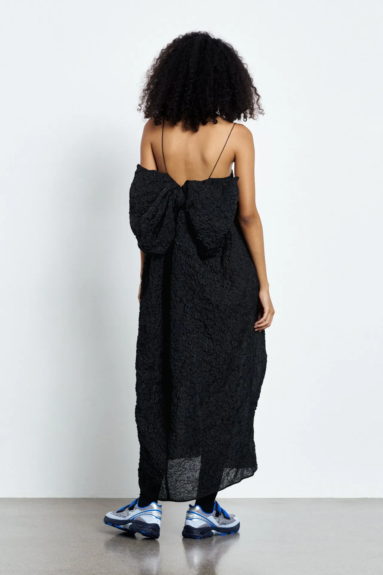 VILMA | DRESS GRASMERE MATELASSÉ  BLACK