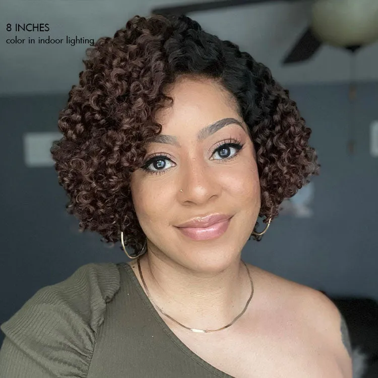VIP ONLY | Ombre Brown Fluffy Kinky Curl Glueless Minimalist HD Lace Wig Ready to Go