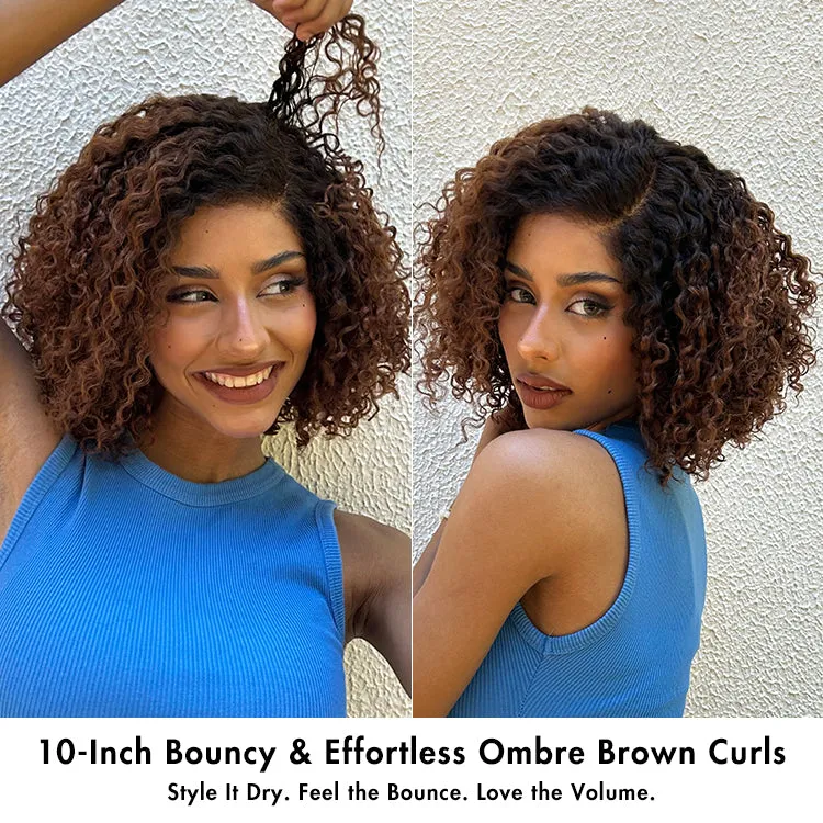 VIP ONLY | Ombre Brown Fluffy Kinky Curl Glueless Minimalist HD Lace Wig Ready to Go
