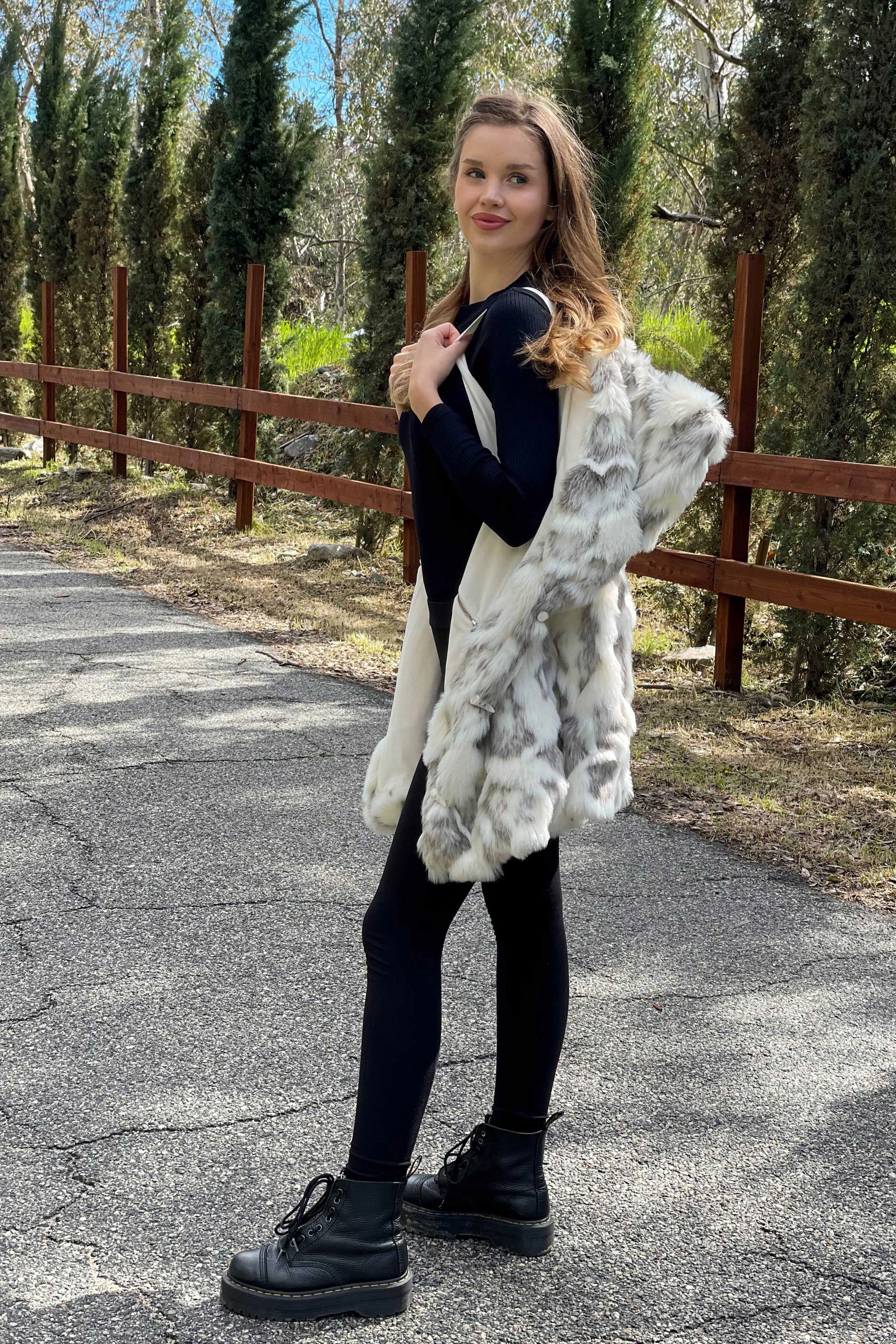 Women's Short Duchess Coat in "Himalayan Snow Goddess"