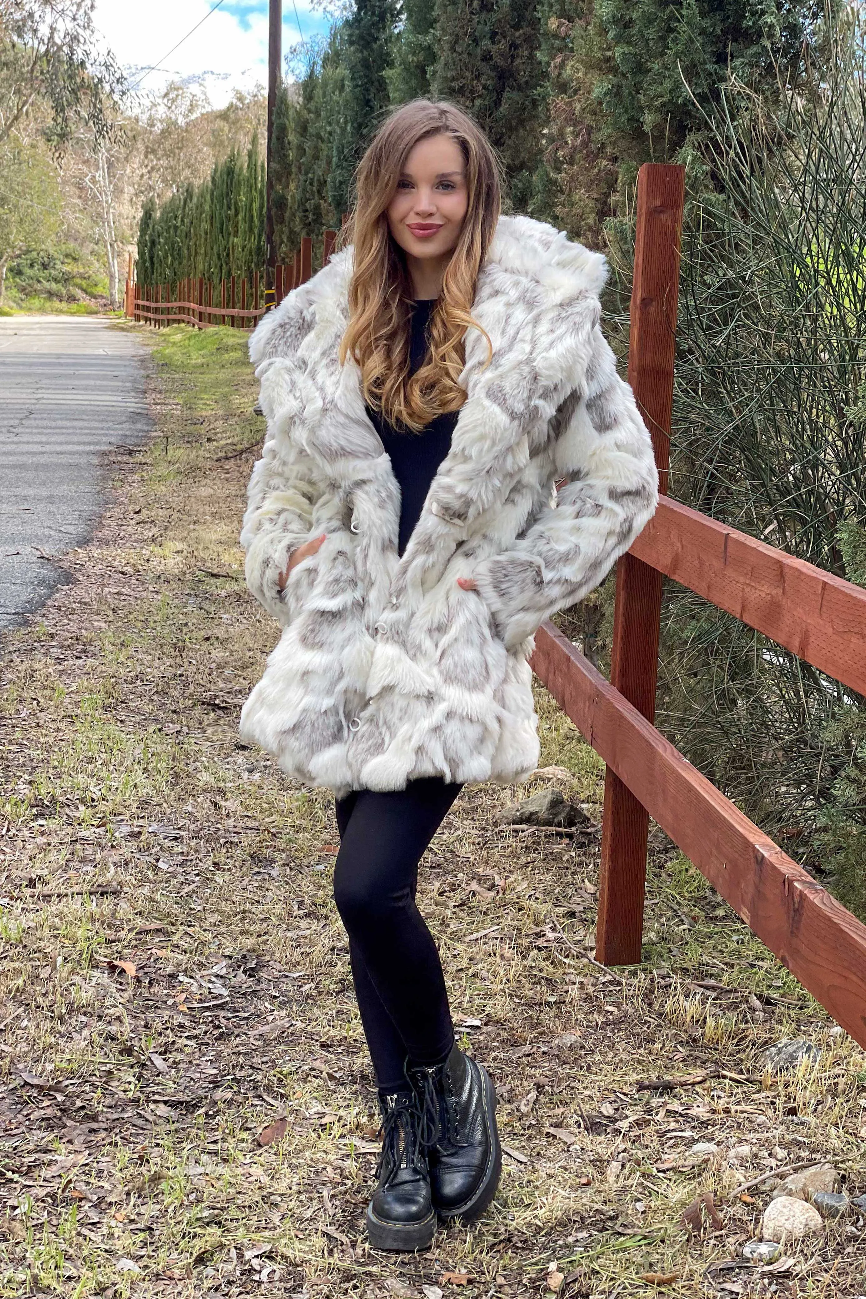 Women's Short Duchess Coat in "Himalayan Snow Goddess"